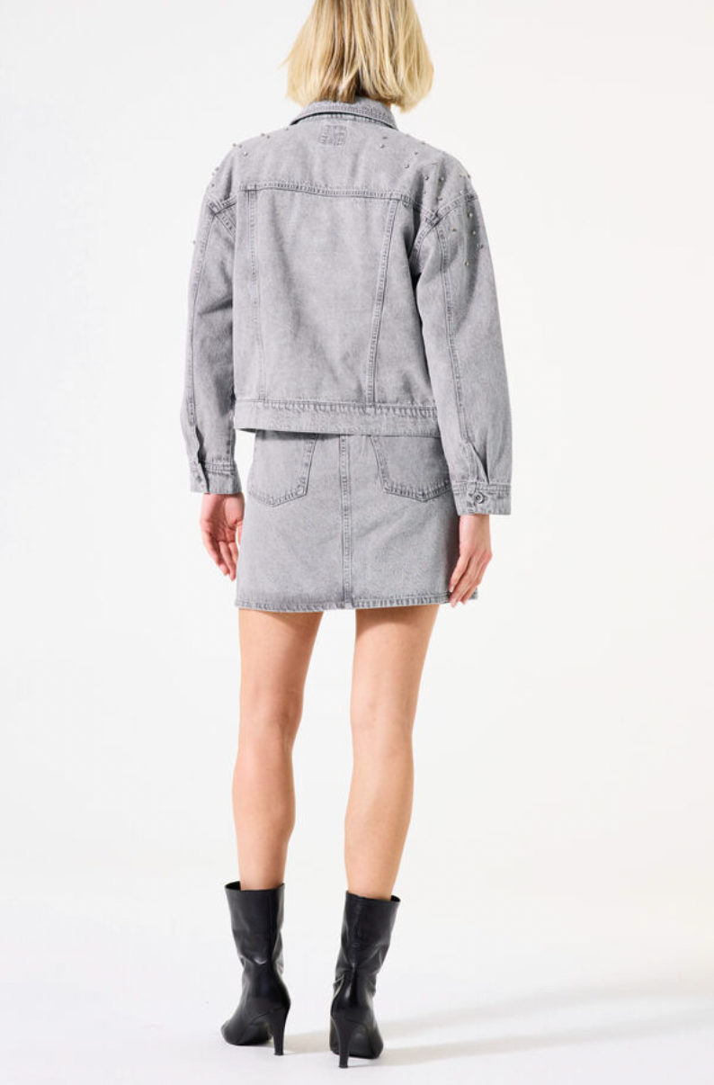 Garcia Grey Embellished Soft Denim Jacket, H50097