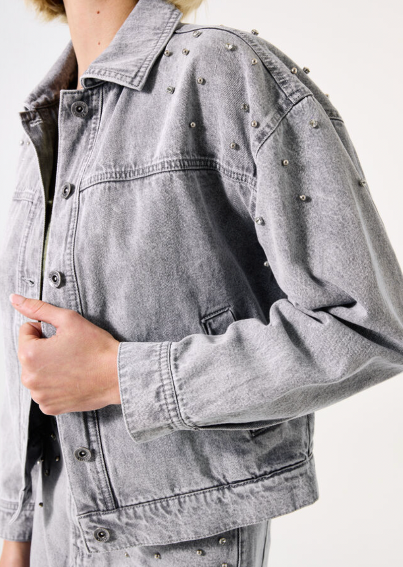 Garcia Grey Embellished Soft Denim Jacket, H50097