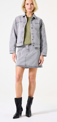 Garcia Grey Embellished Soft Denim Jacket, H50097