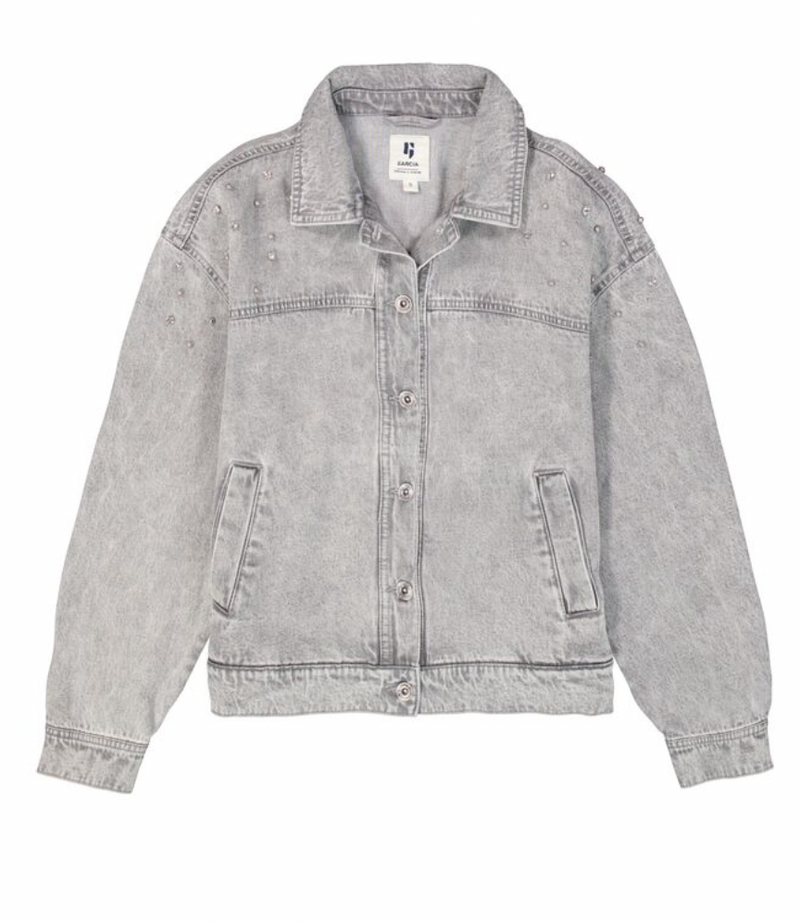 Garcia Grey Embellished Soft Denim Jacket