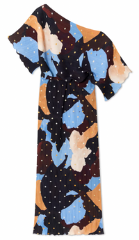 Never Fully Dressed Mara Chocolate Abstract Tilly Off the Shoulder Dress