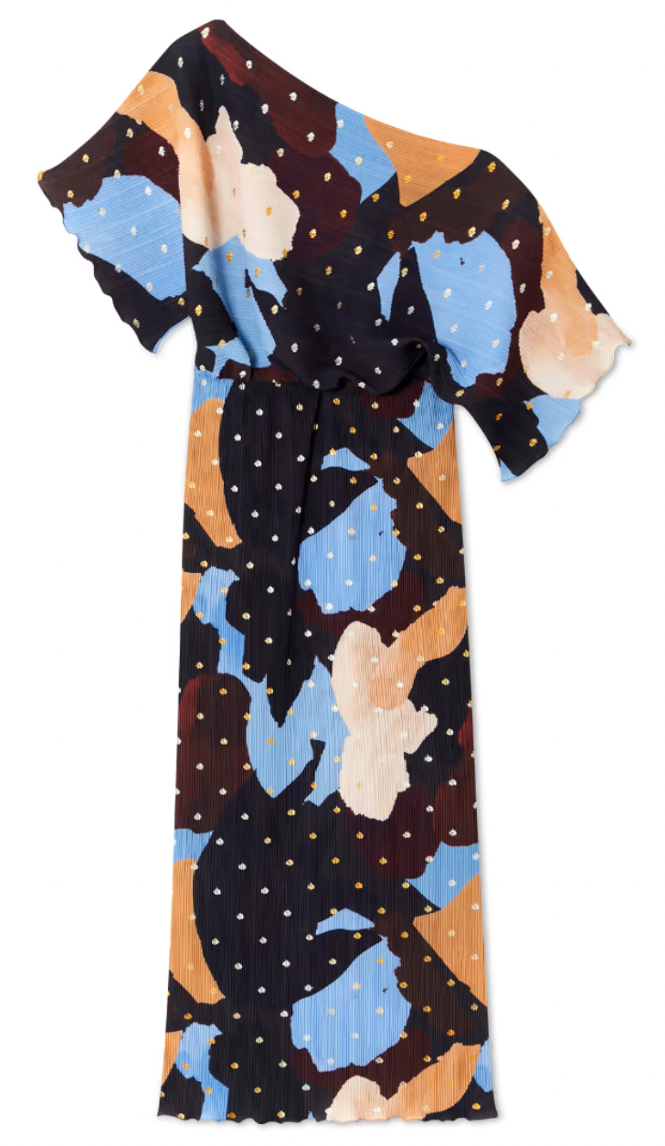 Never Fully Dressed Mara Chocolate Abstract Tilly Off the Shoulder Dress