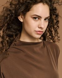 Access Fashion Brown Modal Midi Cowl Neck Dress, 54-3315