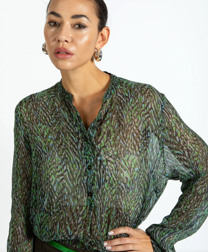 Coster Copenhagen Firestorm Grey Printed Blouse