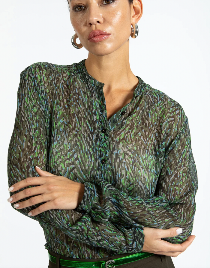 Coster Copenhagen Firestorm Grey Printed Blouse