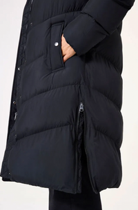 Garcia Ultimate Iconic Black Knee Length Puffa Coat with Zip Detailing