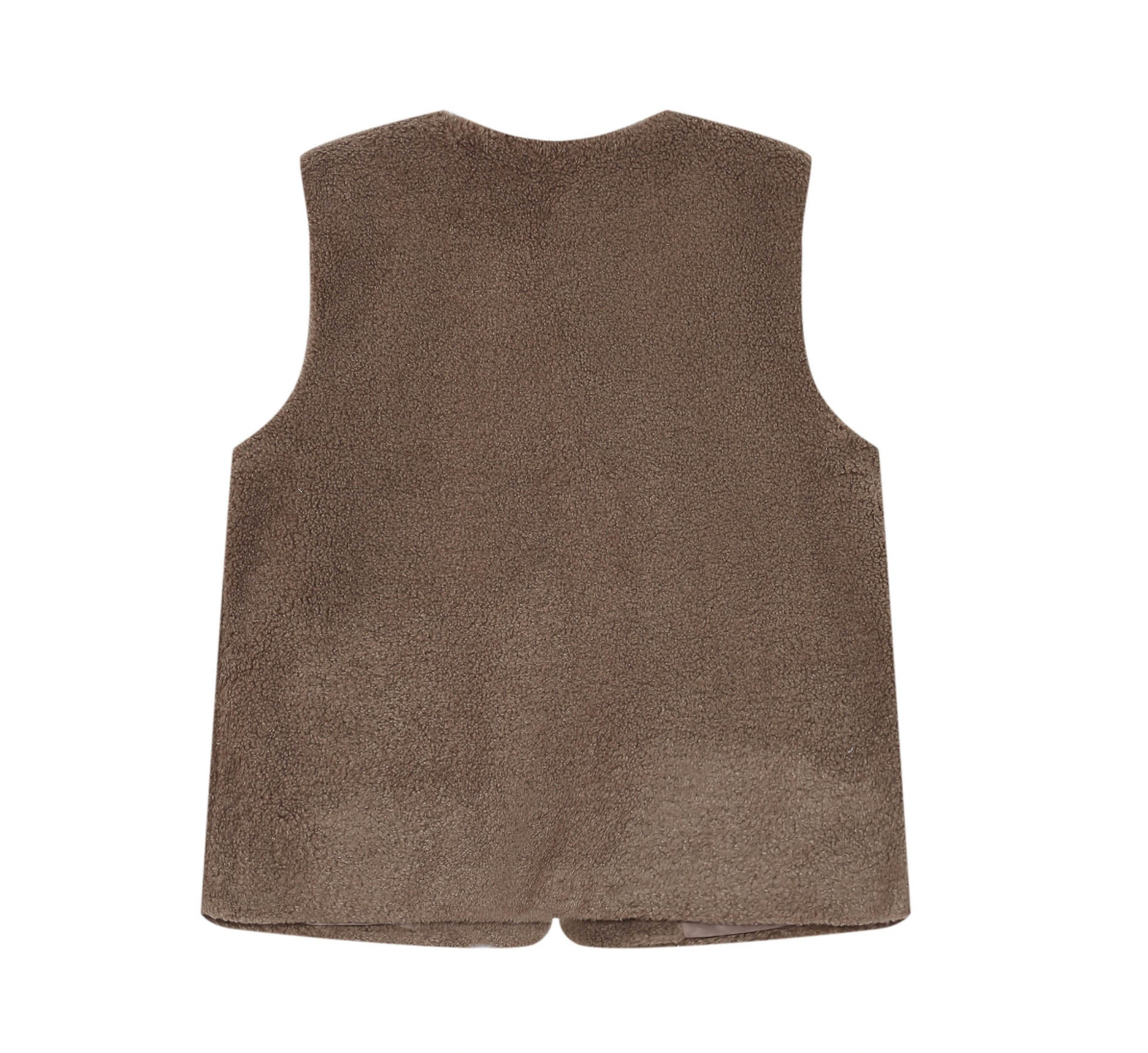 Grace & Mila Sinatra Taupe Brown Teddy Gilet