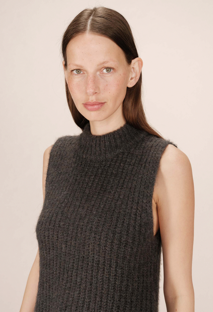 Grace & Mila Sablon Anthracite Grey Knitted Layering Vest