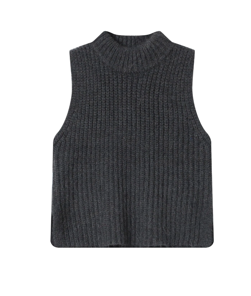 Grace & Mila Sablon Anthracite Grey Knitted Layering Vest