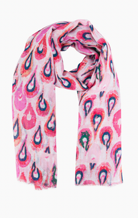 Ruby 67 AlderPink Teardrop Print Scarf