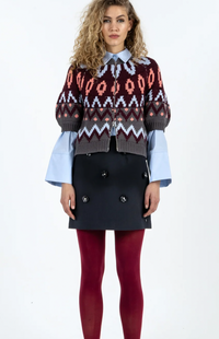 Coster Copenhagen Burgundy Knitted Zipped Cardigan Jacket