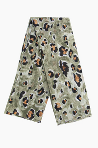 Ruby 67 Raya Khaki Leopard Print Scarf