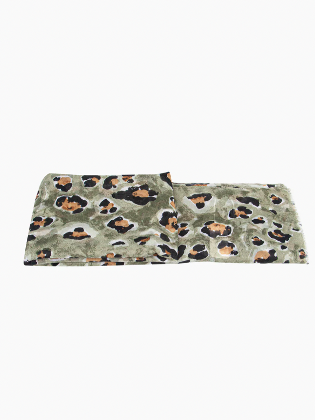Ruby 67 Raya Khaki Leopard Print Scarf