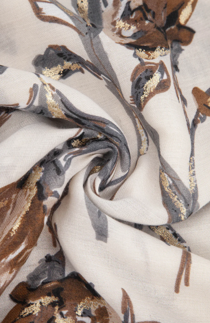 Ruby 67 Vaeda Cream Floral Scarf