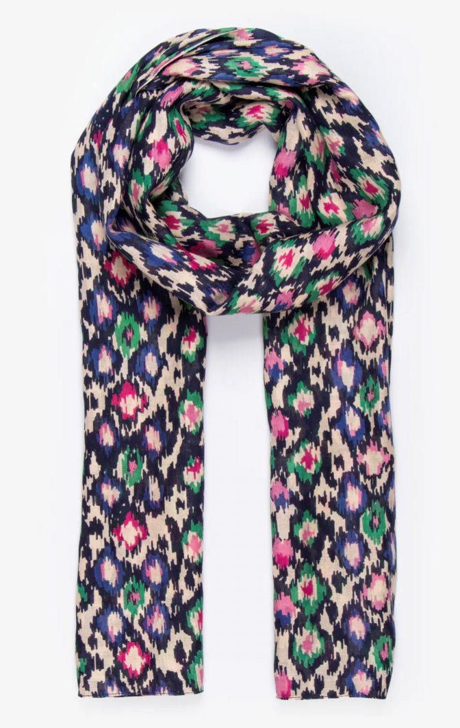 Ruby 67 Belle Navy Blue Abstract Printed Scarf