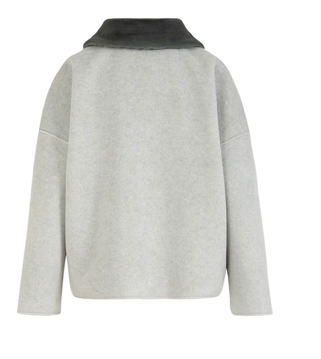 Coster Copenhagen Dove Grey Jacket with Detachable Faux Fur Collar