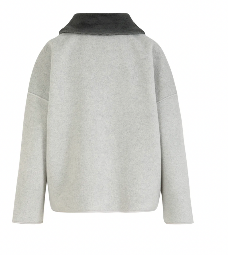 Coster Copenhagen Dove Grey Jacket with Detachable Faux Fur Collar