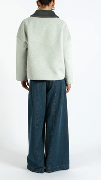 Coster Copenhagen Dove Grey Jacket with Detachable Faux Fur Collar, 254-6411