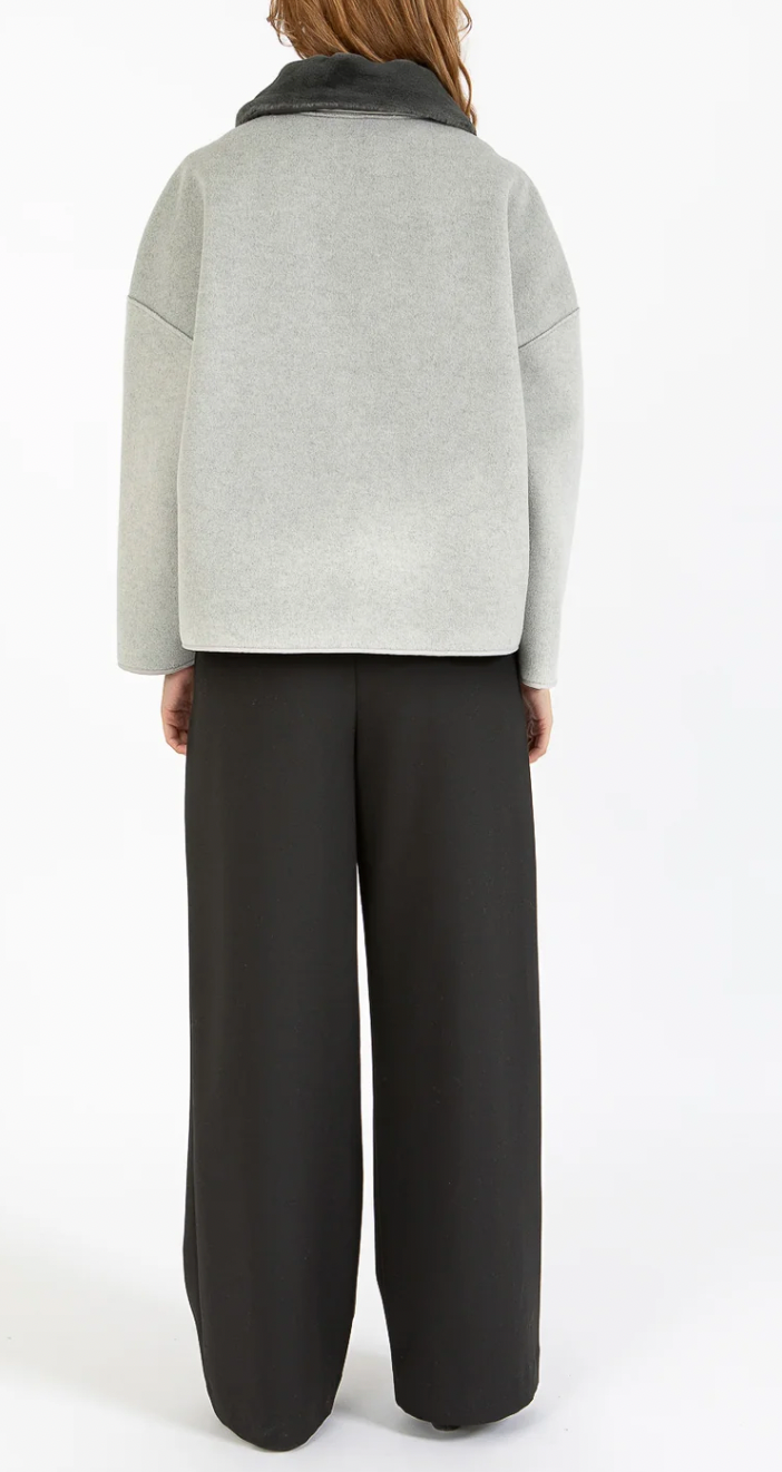 Coster Copenhagen Dove Grey Jacket with Detachable Faux Fur Collar, 254-6411