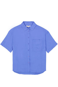 Garcia Dazzling Blue Oversized Linen Shirt