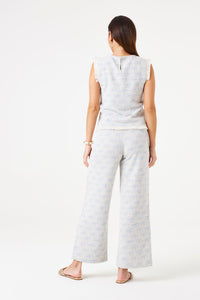 Garcia Blue Wave Boucle Top with Fringe Detailing