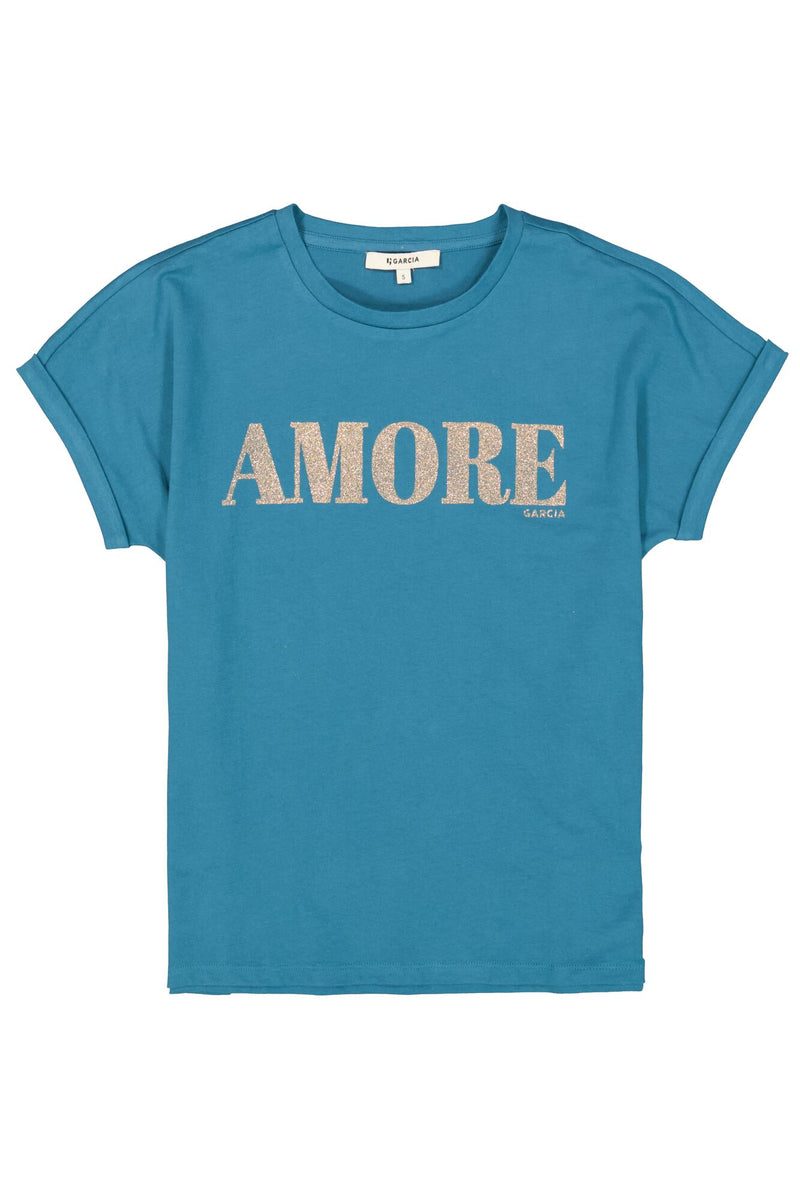 Garcia Blue Lagoon 'AMORE' Logo T-Shirt