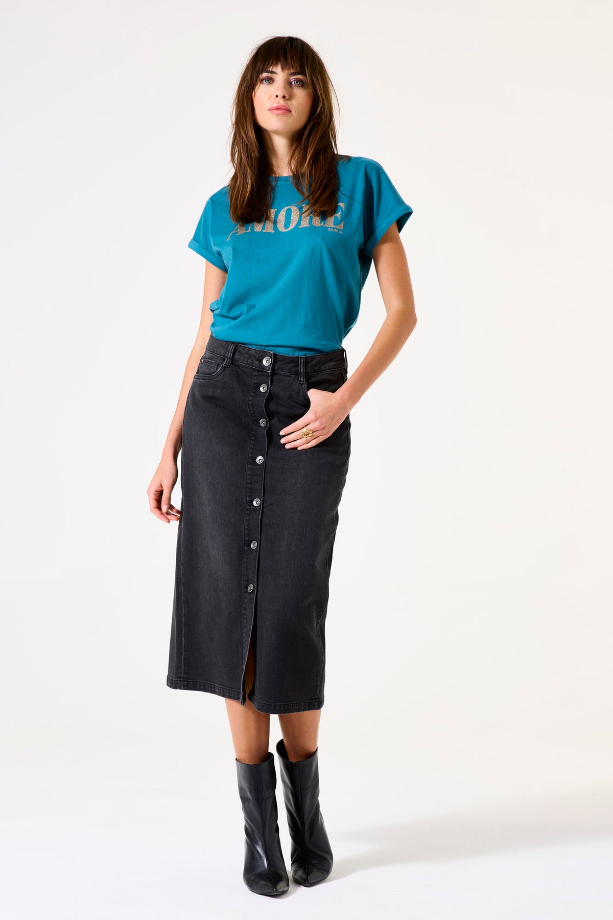 Garcia Blue Lagoon 'AMORE' Logo T-Shirt