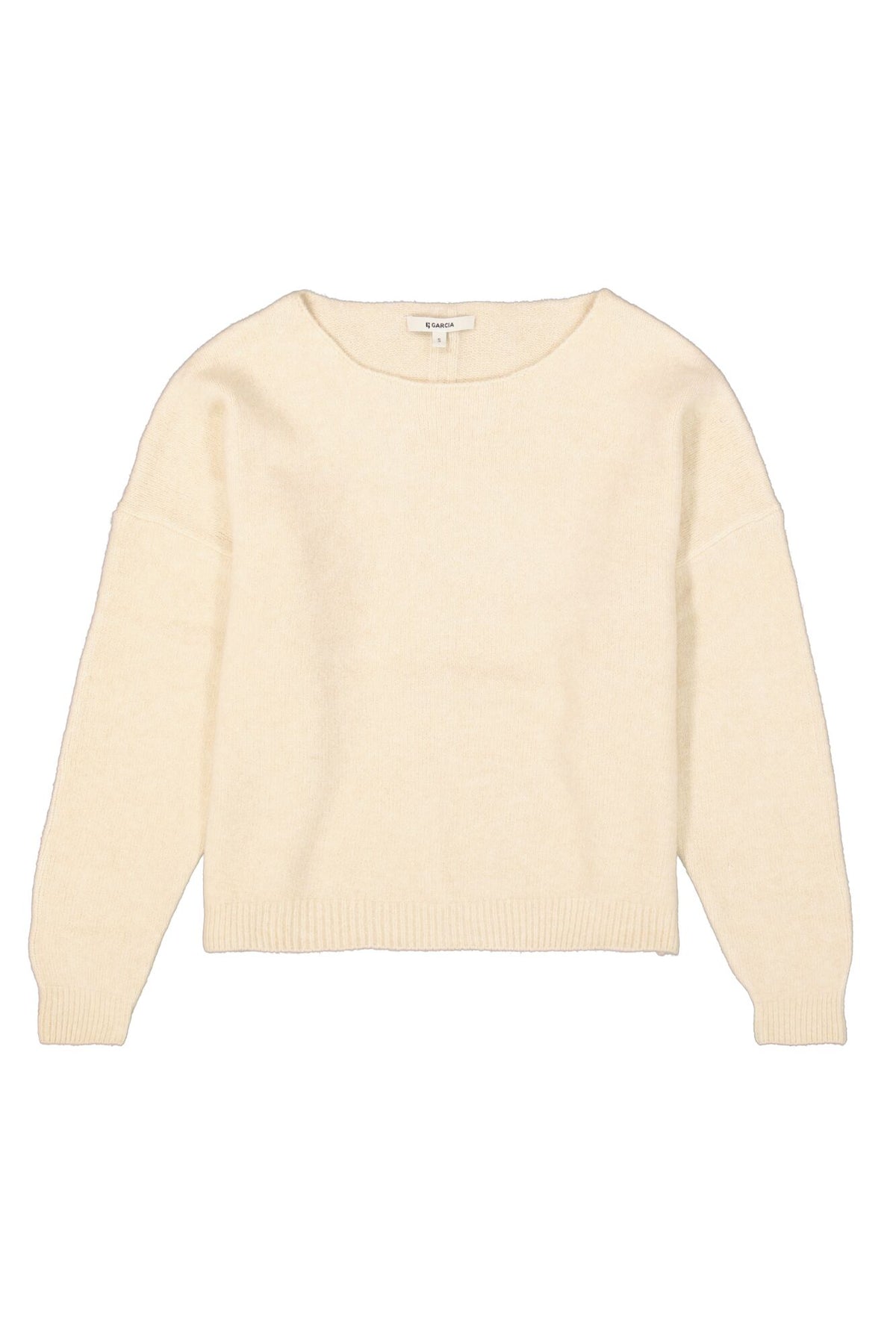 Garcia Classic Cream Supersoft Boat Neckline Knit