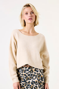 Garcia Classic Cream Supersoft Boat Neckline Knit