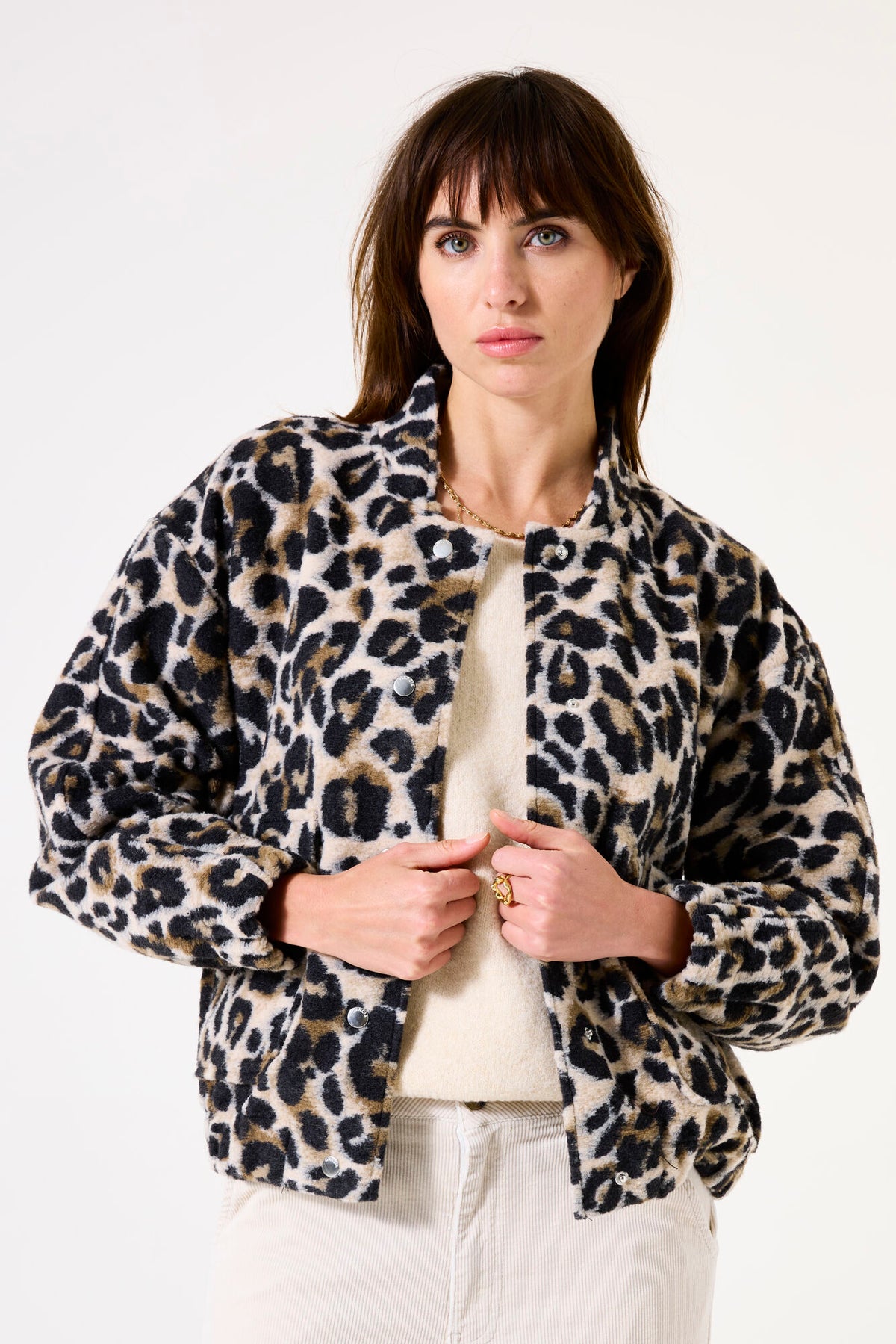 Garcia Leopard Oversized Bomber Jacket, H50093