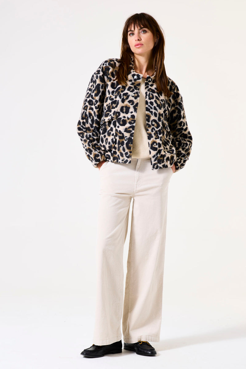 Garcia Leopard Oversized Bomber Jacket, H50093