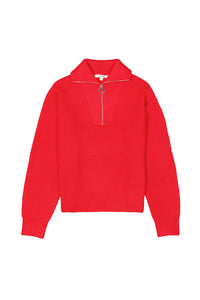 Garcia True Red Knitted Half Zip Jumper