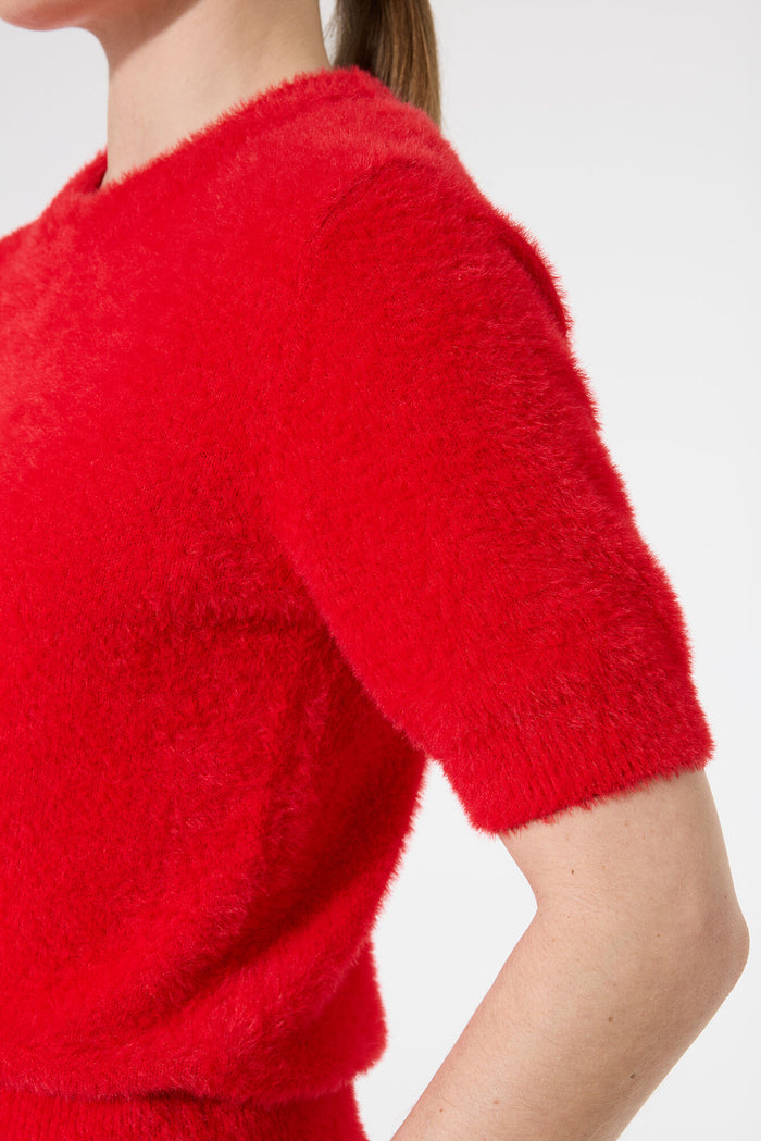 Garcia True Red Fluffy Knitted Jumper, I50245