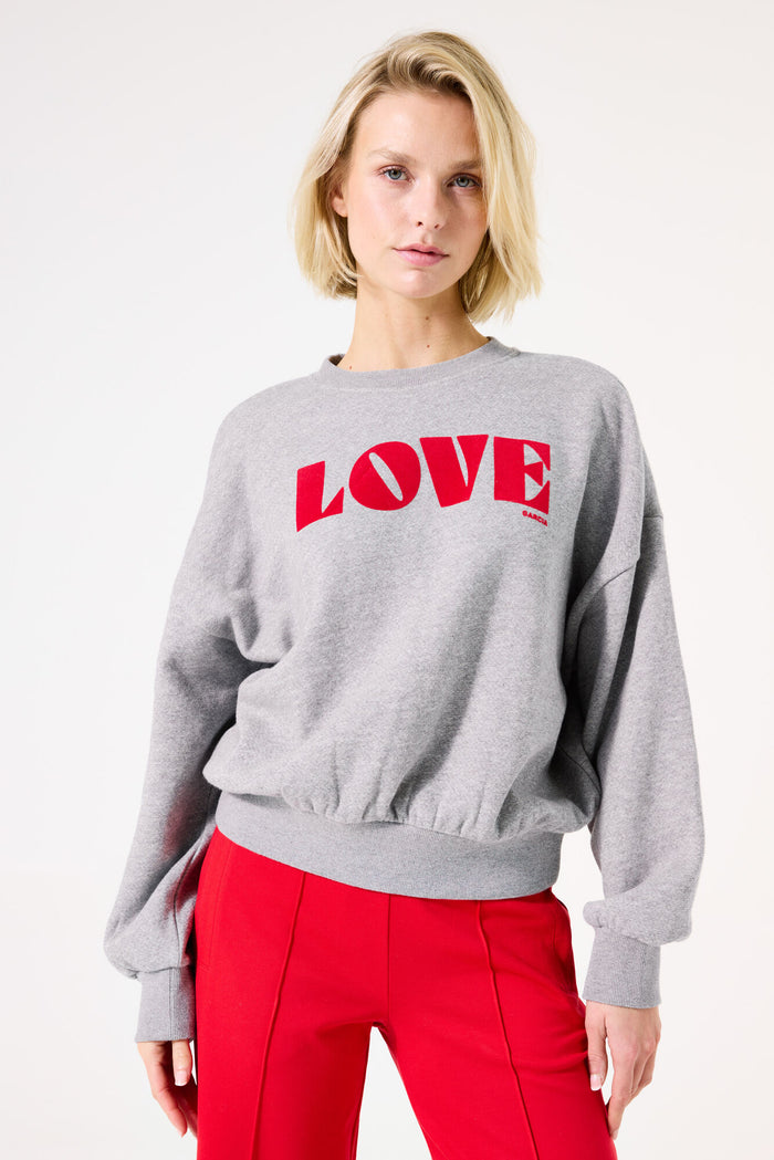 Garcia Grey Melee 'LOVE' Logo Supersoft Fleece Lined Sweatshirt, I50261