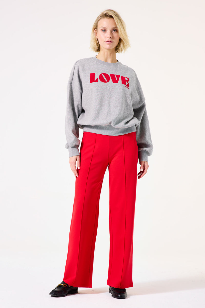 Garcia Grey Melee 'LOVE' Logo Supersoft Fleece Lined Sweatshirt, I50261