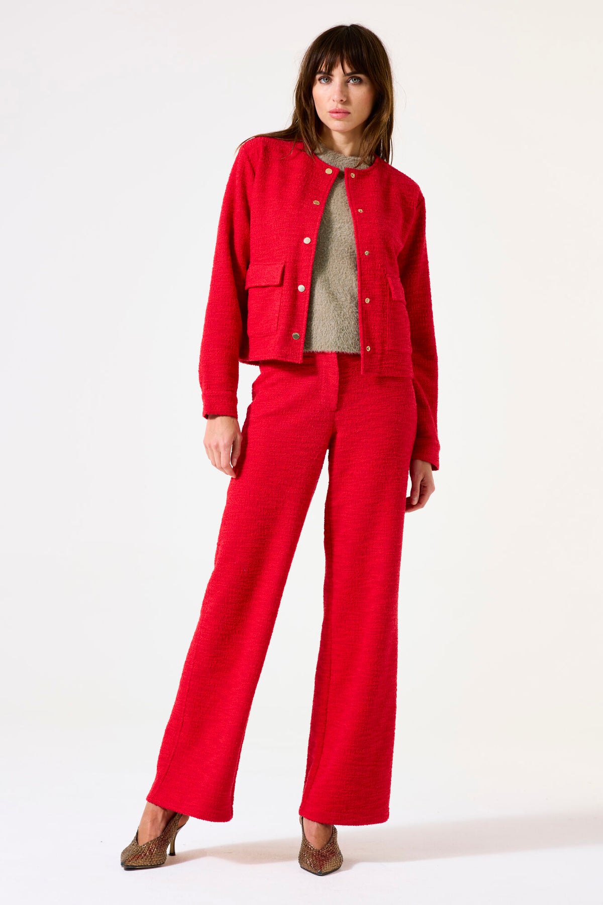 Garcia True Red Boucle Cardigan Jacket, I50291