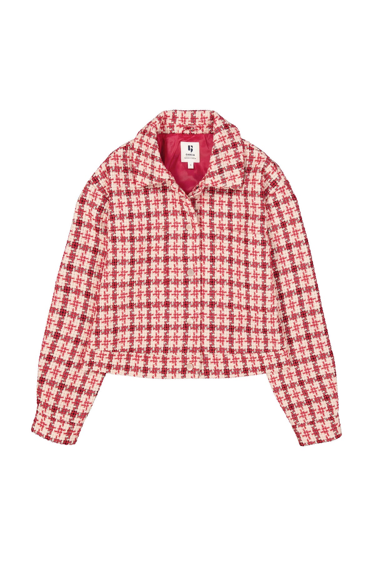 Garcia True Red Check Boucle Tweed Jacket, I50292