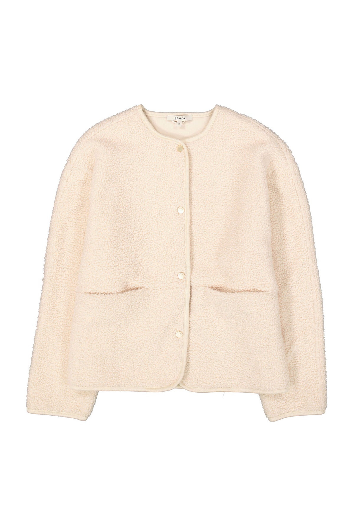 Garcia Cream Supersoft Fleece Teddy Oversized Jacket, I50297