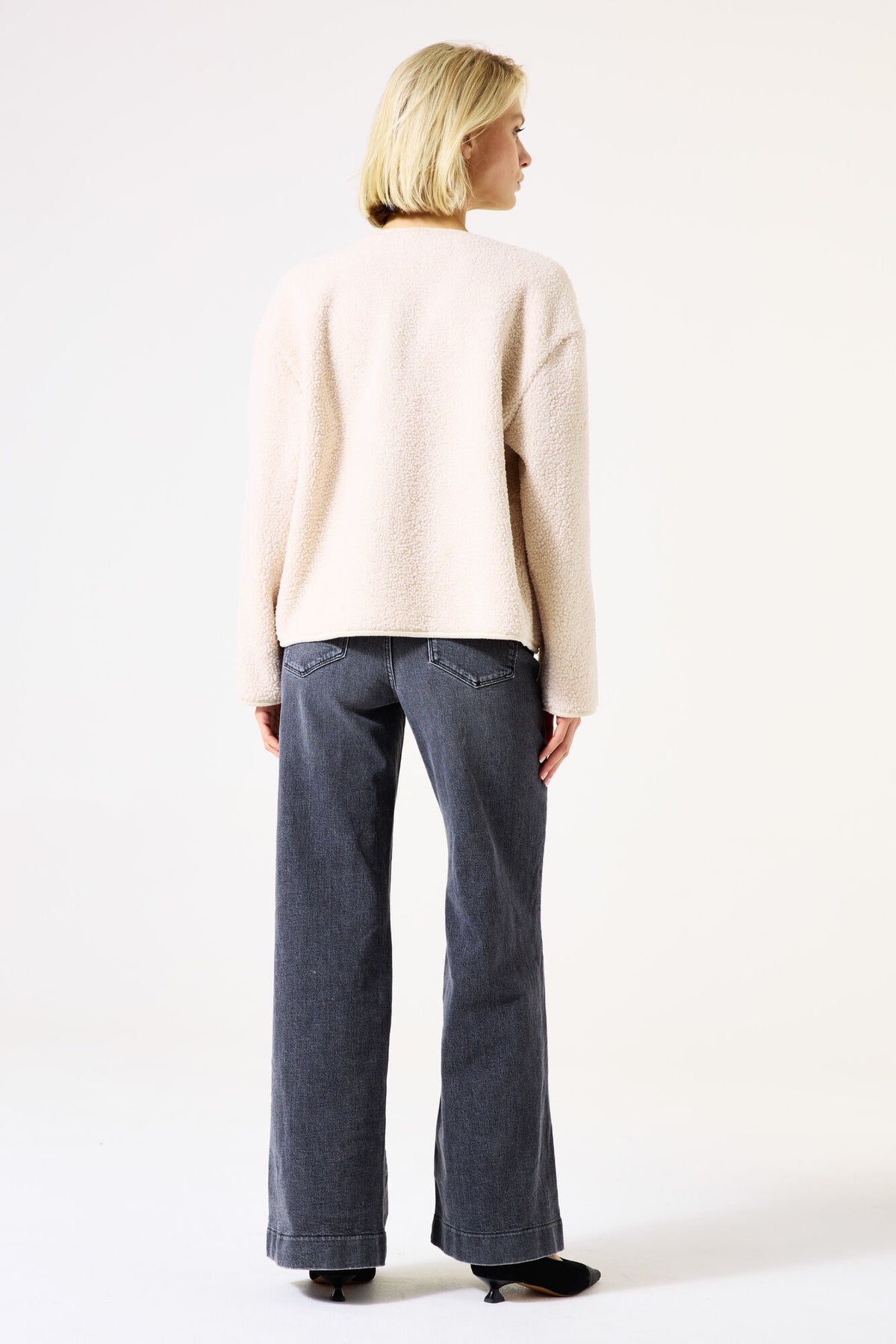 Garcia Cream Supersoft Fleece Teddy Oversized Jacket, I50297