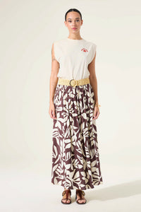 Garcia Cream Cap Sleeve Logo T-Shirt, P260209