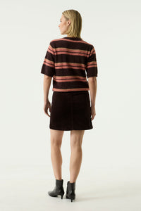 Garcia Hazel Bloom/Coral Dust Striped Lurex Supersoft Furry Knit, T260245