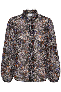 Saint Tropez Santana Ice Peacock Art Printed Blouse, 30512354